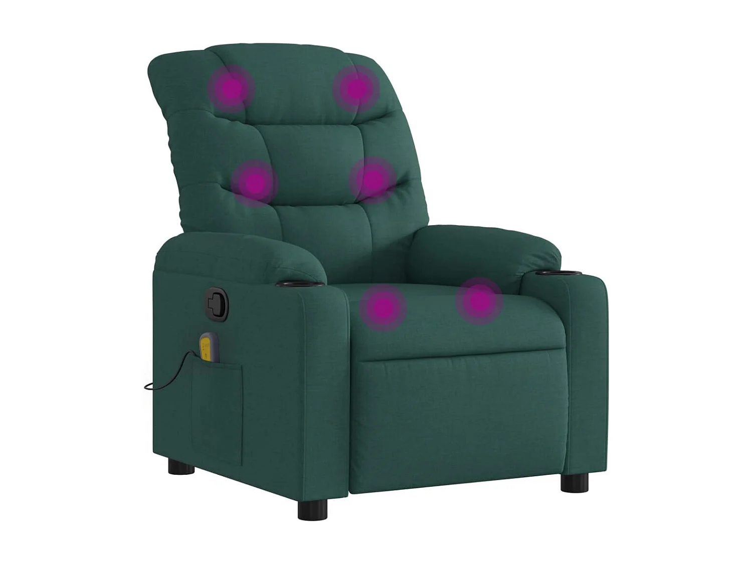 Fauteuil de massage inclinable Vert foncé Tissu