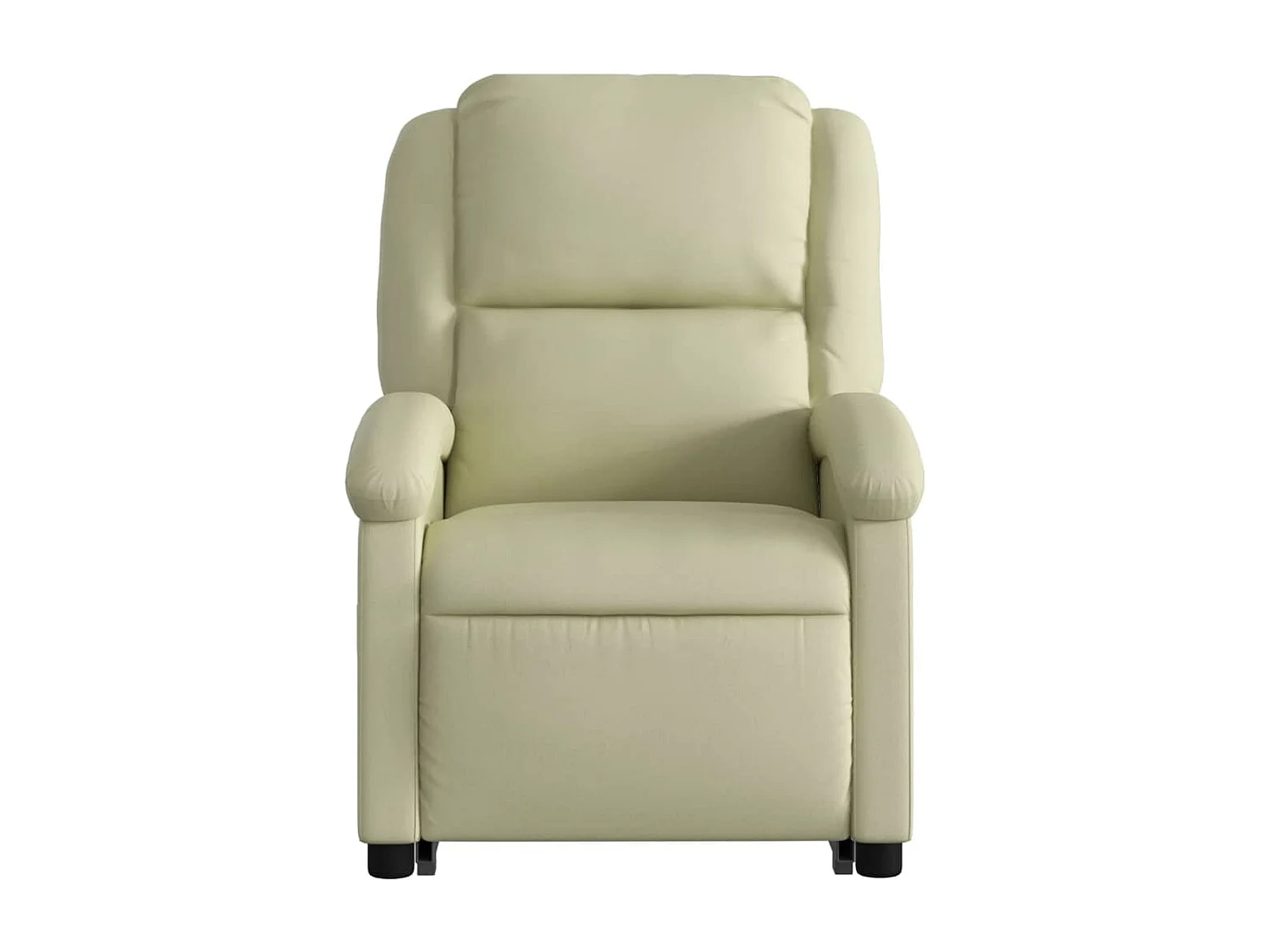 Sillón reclinable de masaje elevable cuero auténtico crema