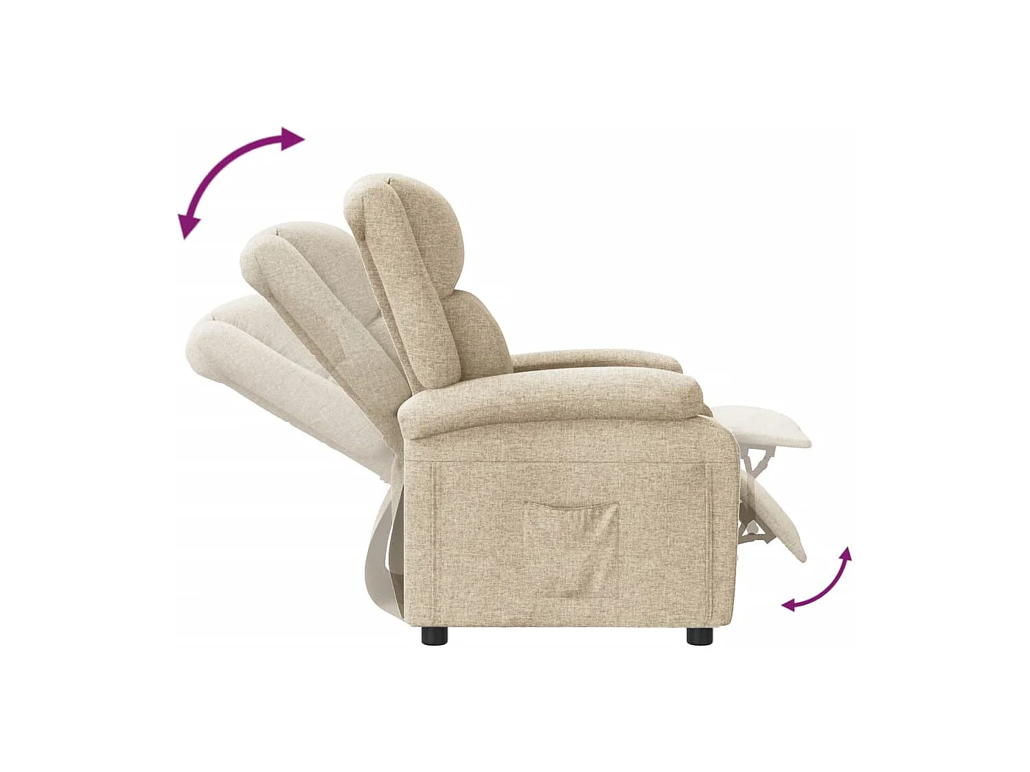 Fauteuil inclinable Crème Tissu
