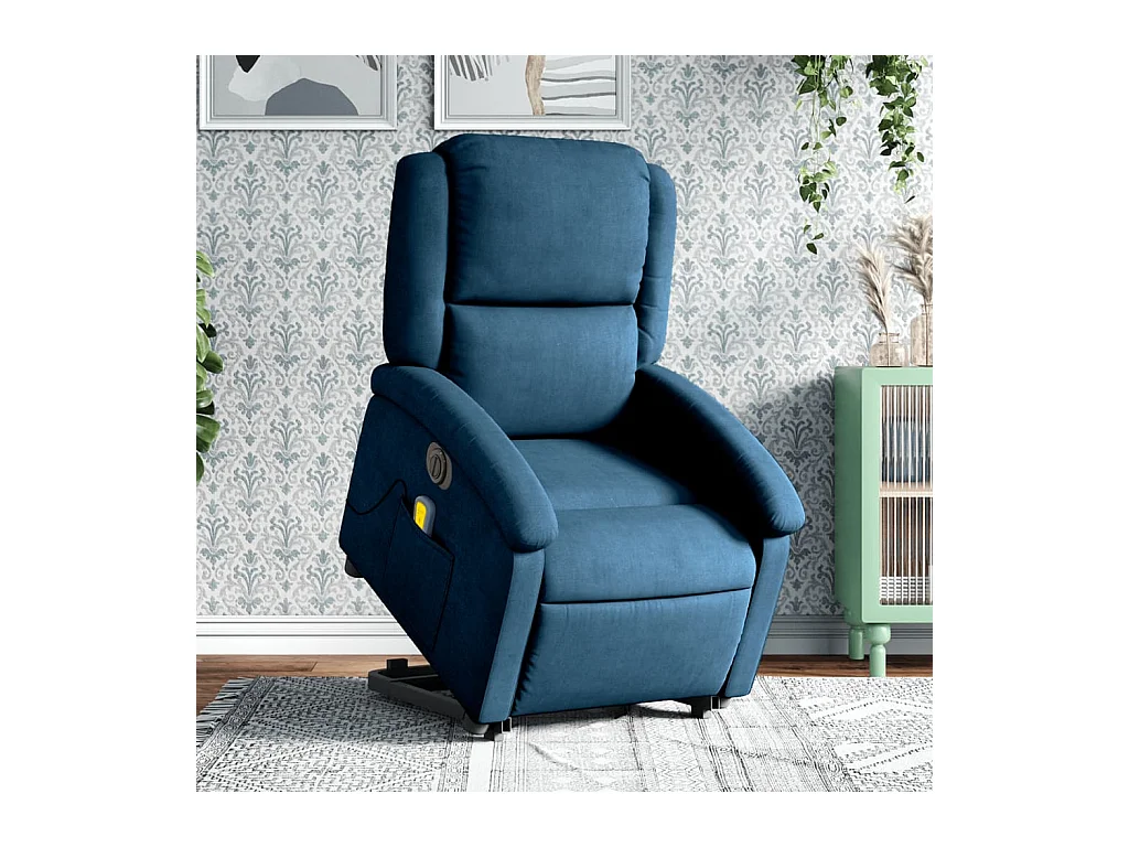 Fauteuil inclinable de massage électrique bleu velours