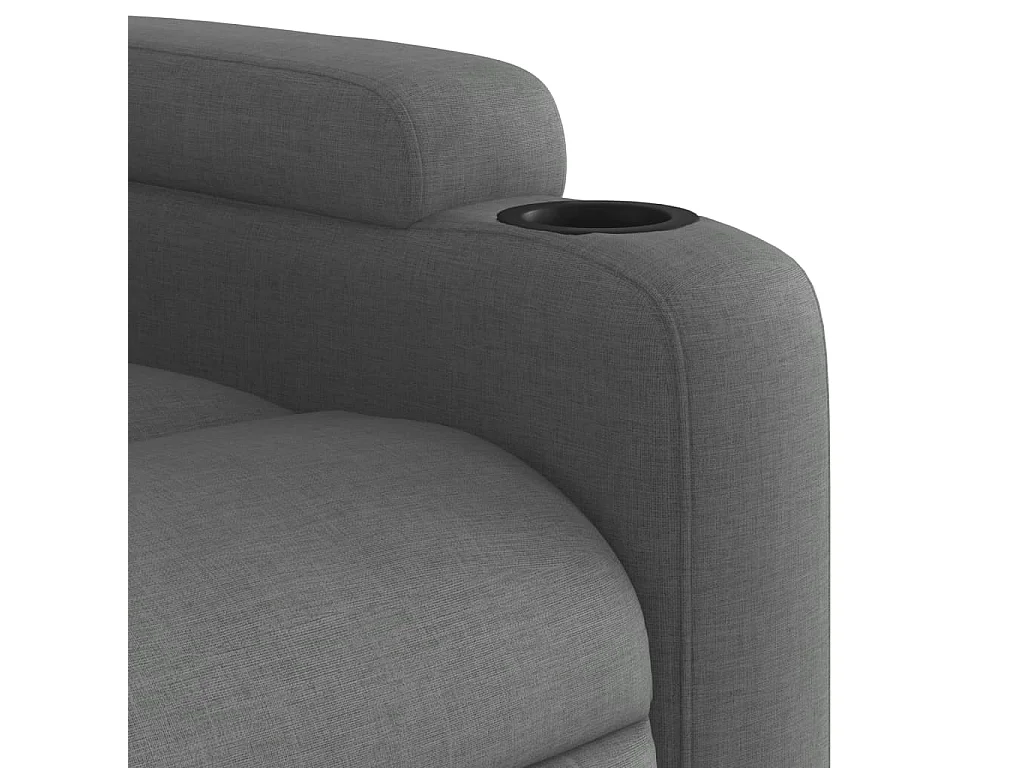 Sillón de masaje eléctrico reclinable elevable tela gris oscuro
