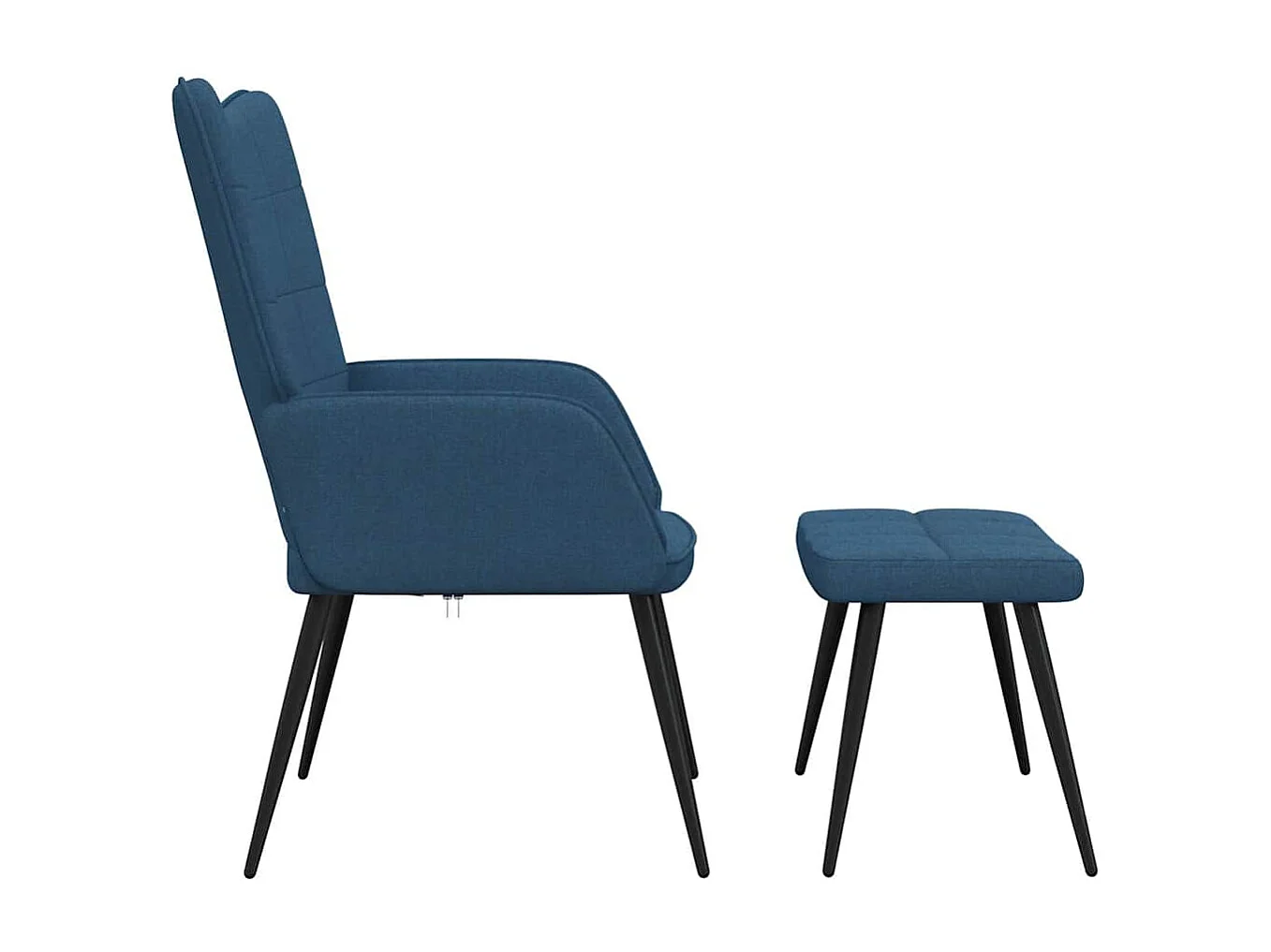 Sedia Relax con Sgabello Blu in Tessuto