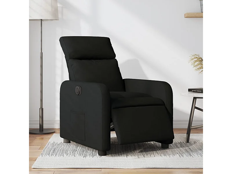 Fauteuil inclinable électrique Noir Tissu