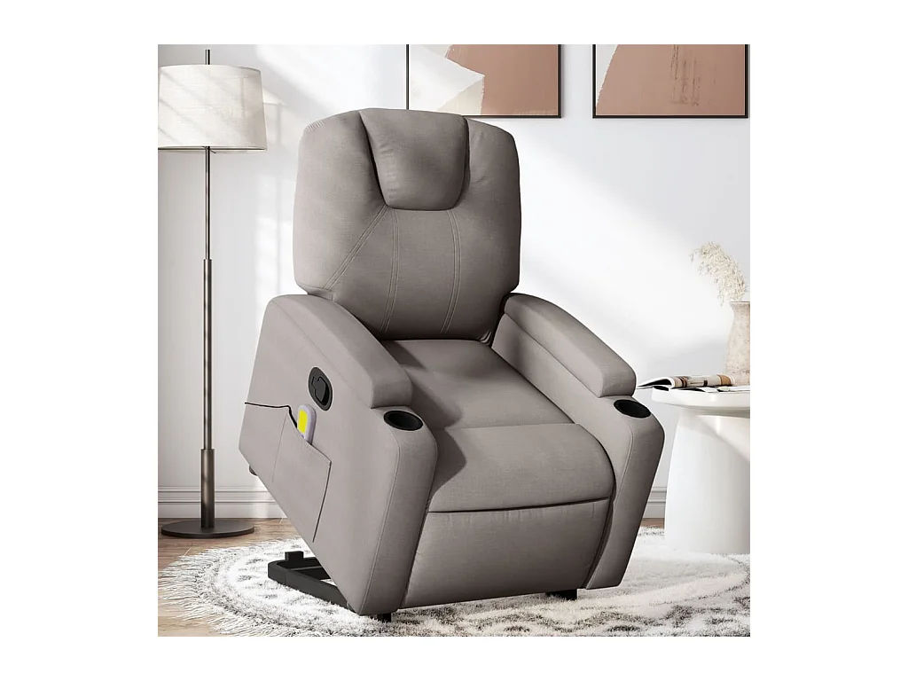 Fauteuil inclinable de massage Taupe Tissu
