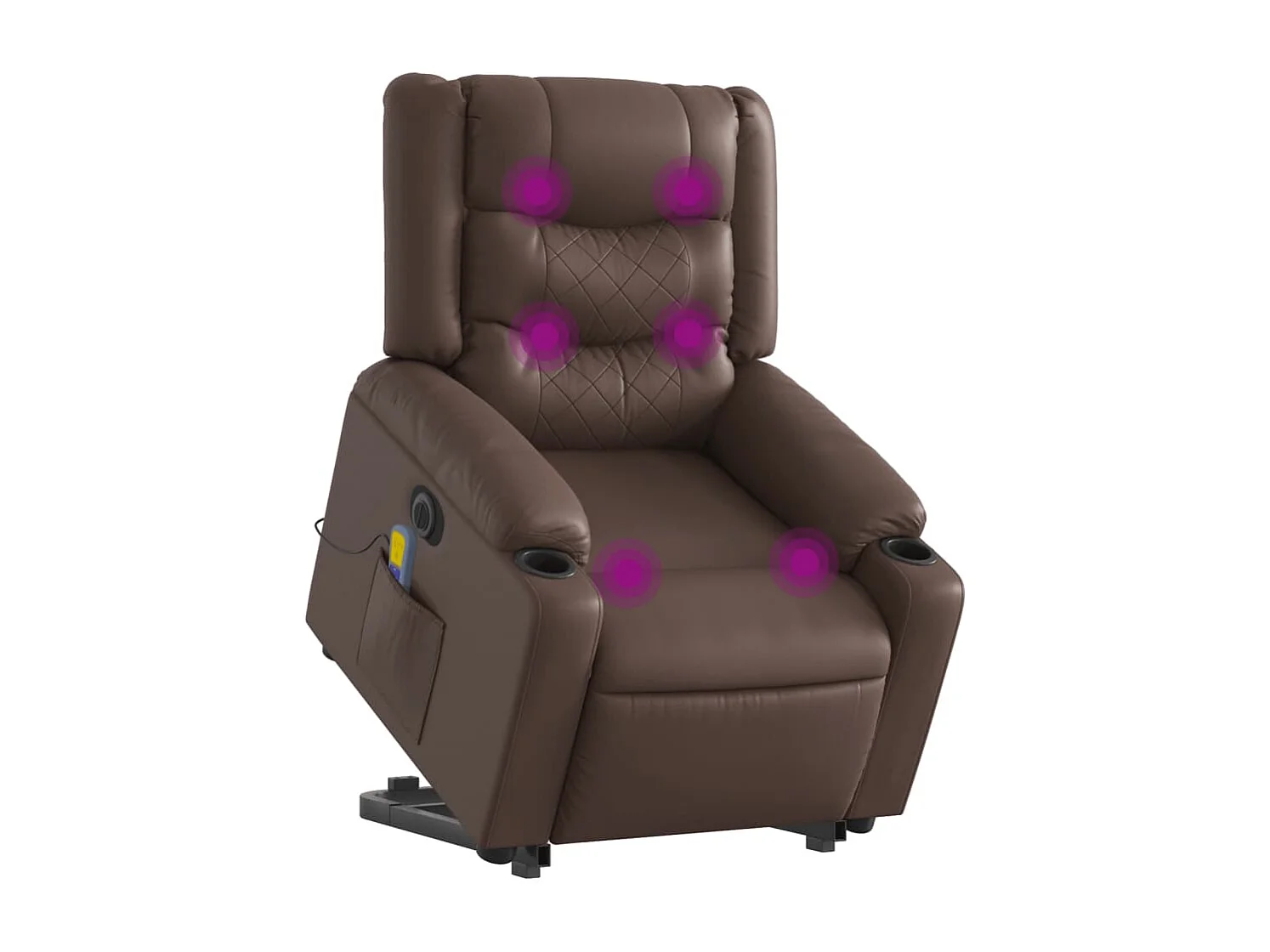 Fauteuil inclinable de massage électrique gris similicuir