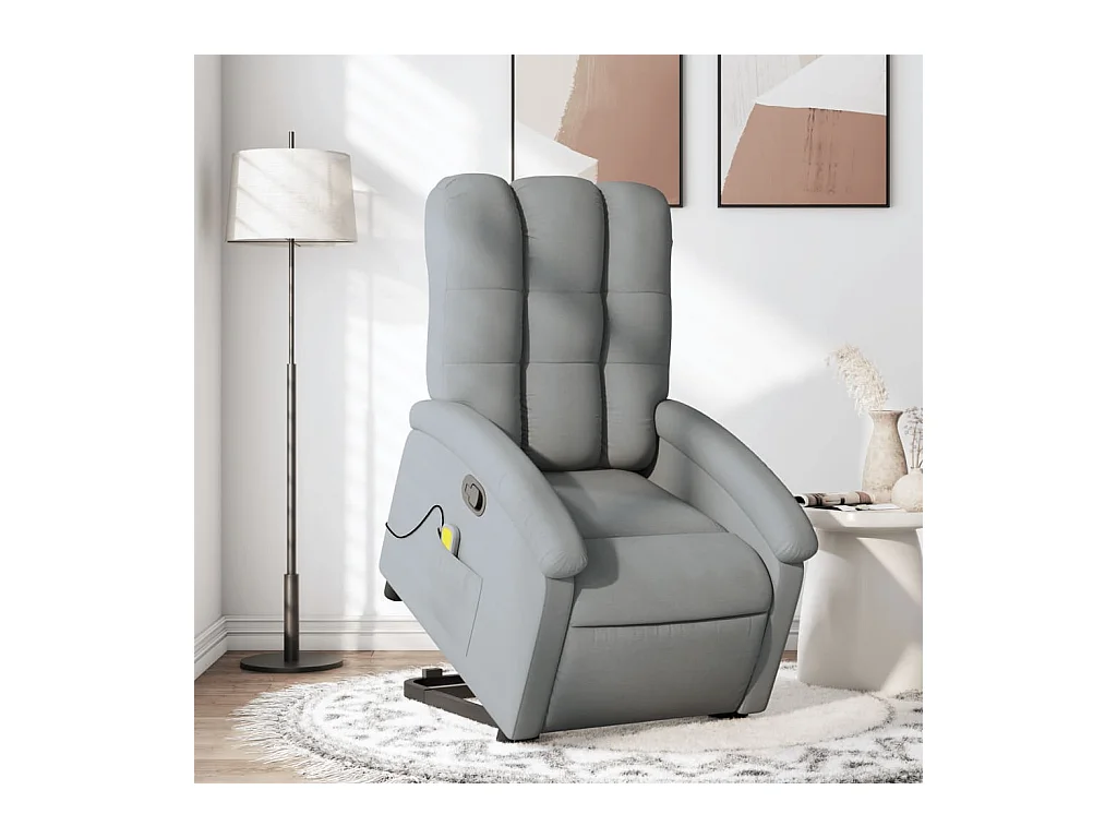Fauteuil de massage inclinable Gris clair Tissu