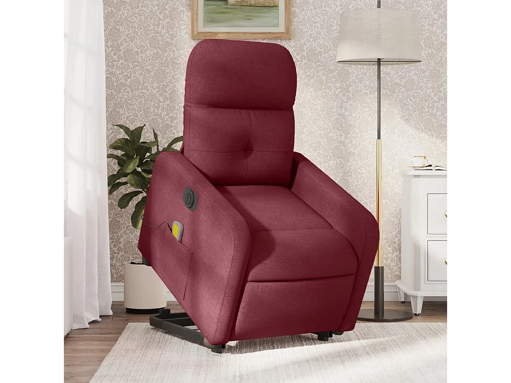 Fauteuil inclinable de massage électrique Rouge bordeaux Tissu