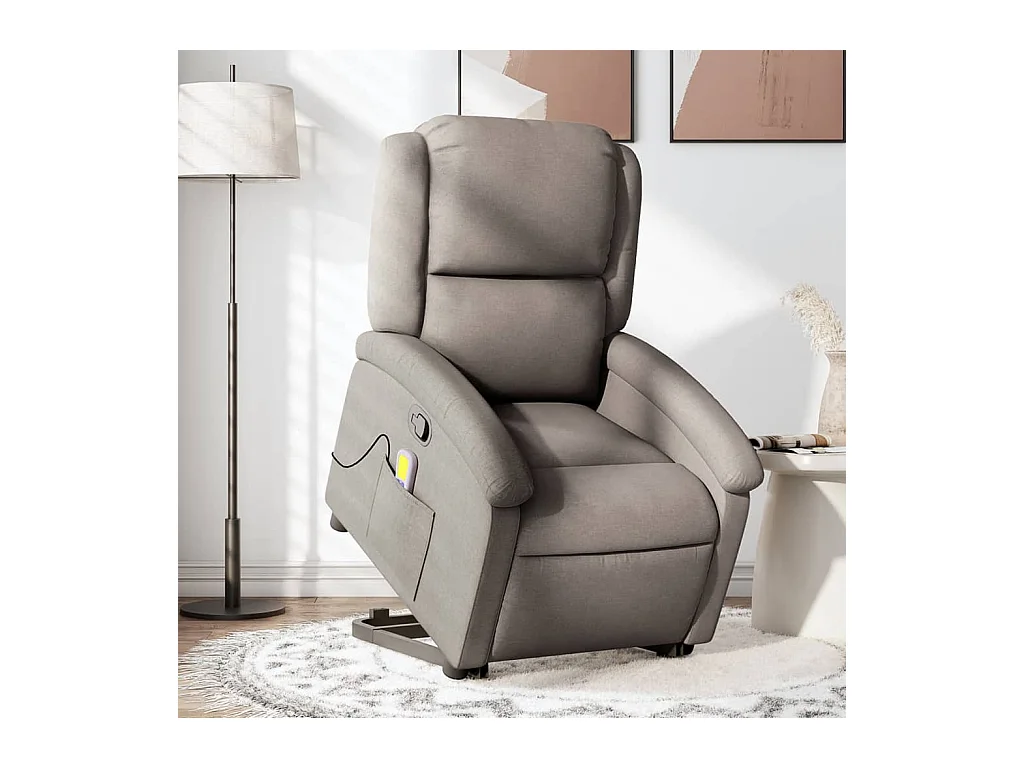Fauteuil inclinable de massage Taupe Tissu