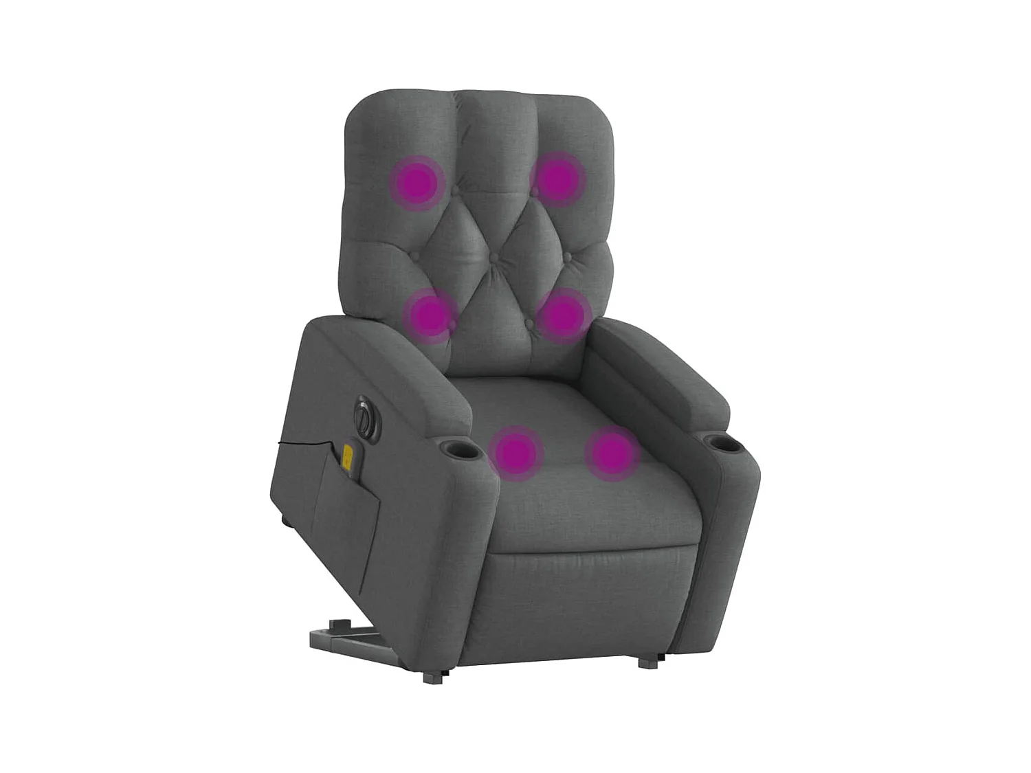 Fauteuil inclinable de massage électrique Gris foncé Tissu