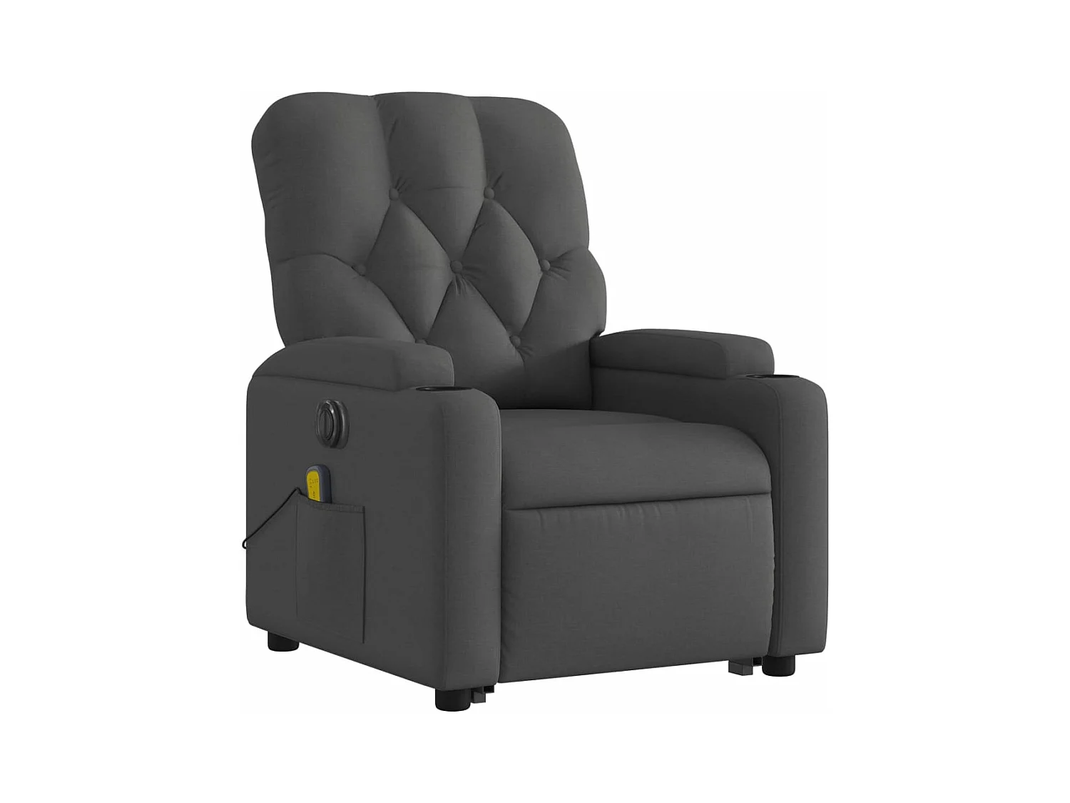 Fauteuil inclinable de massage électrique Gris foncé Tissu