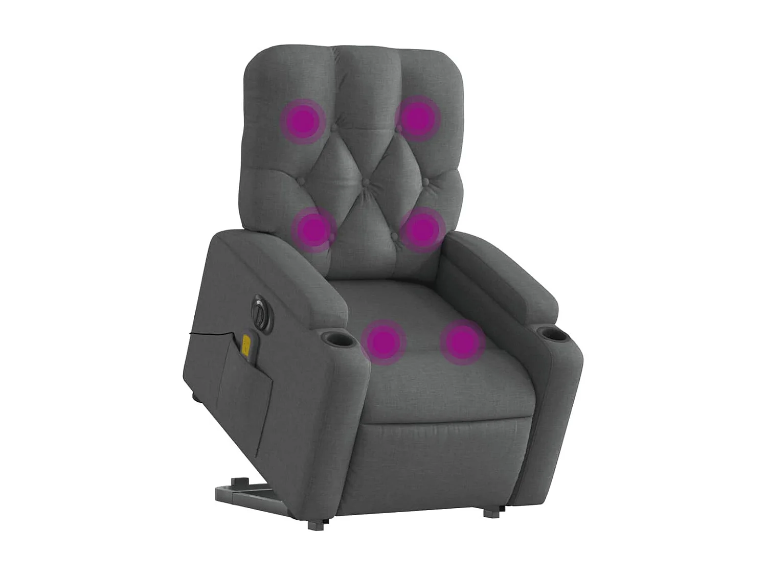 Fauteuil inclinable de massage électrique Gris foncé Tissu