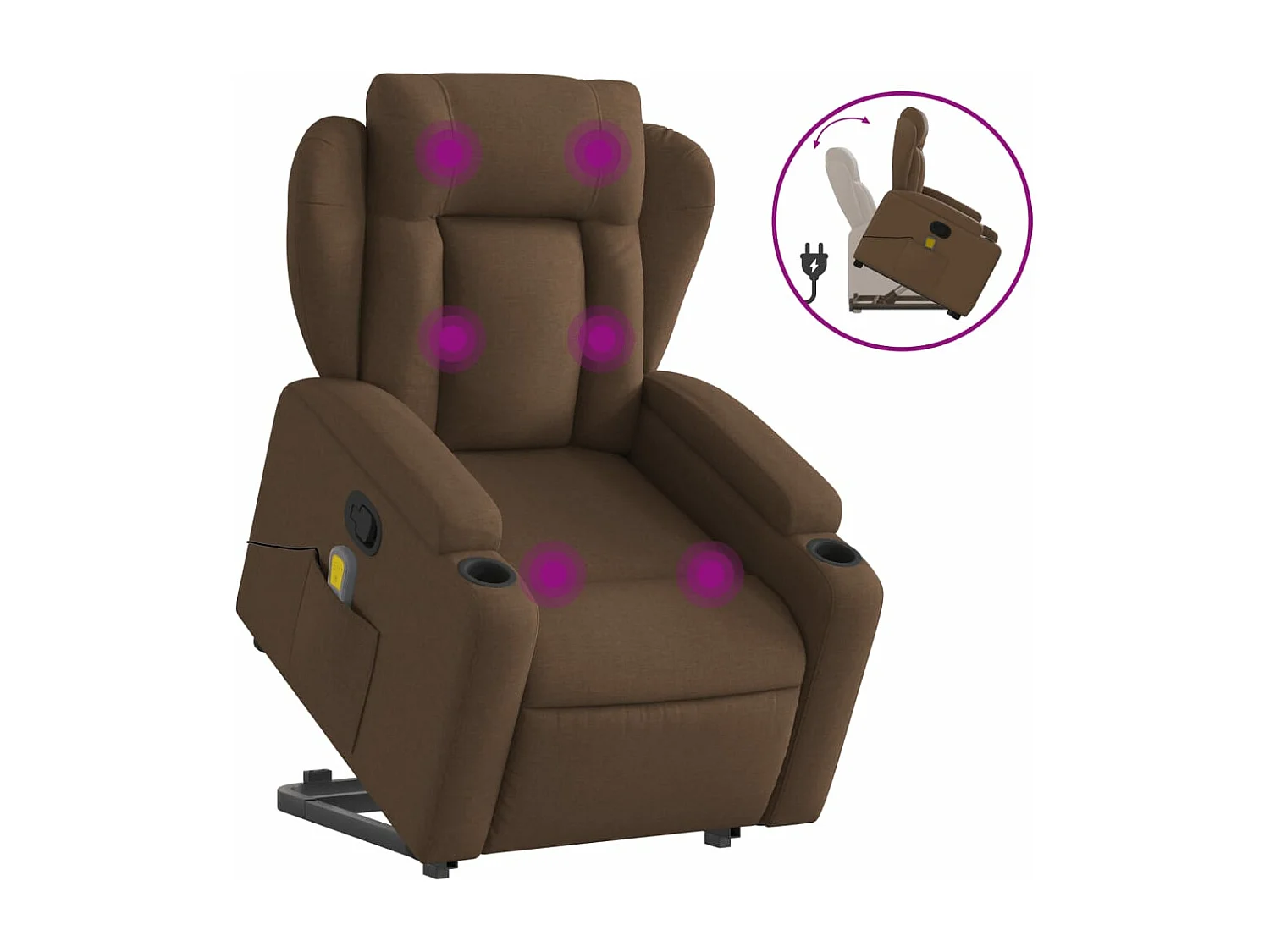Fauteuil de massage inclinable Marron Tissu