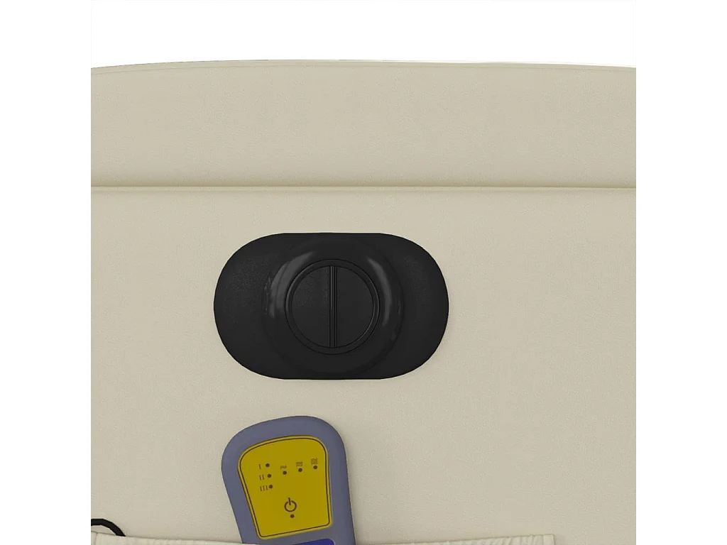 Poltrona massagens reclinável elétrica couro artificial creme