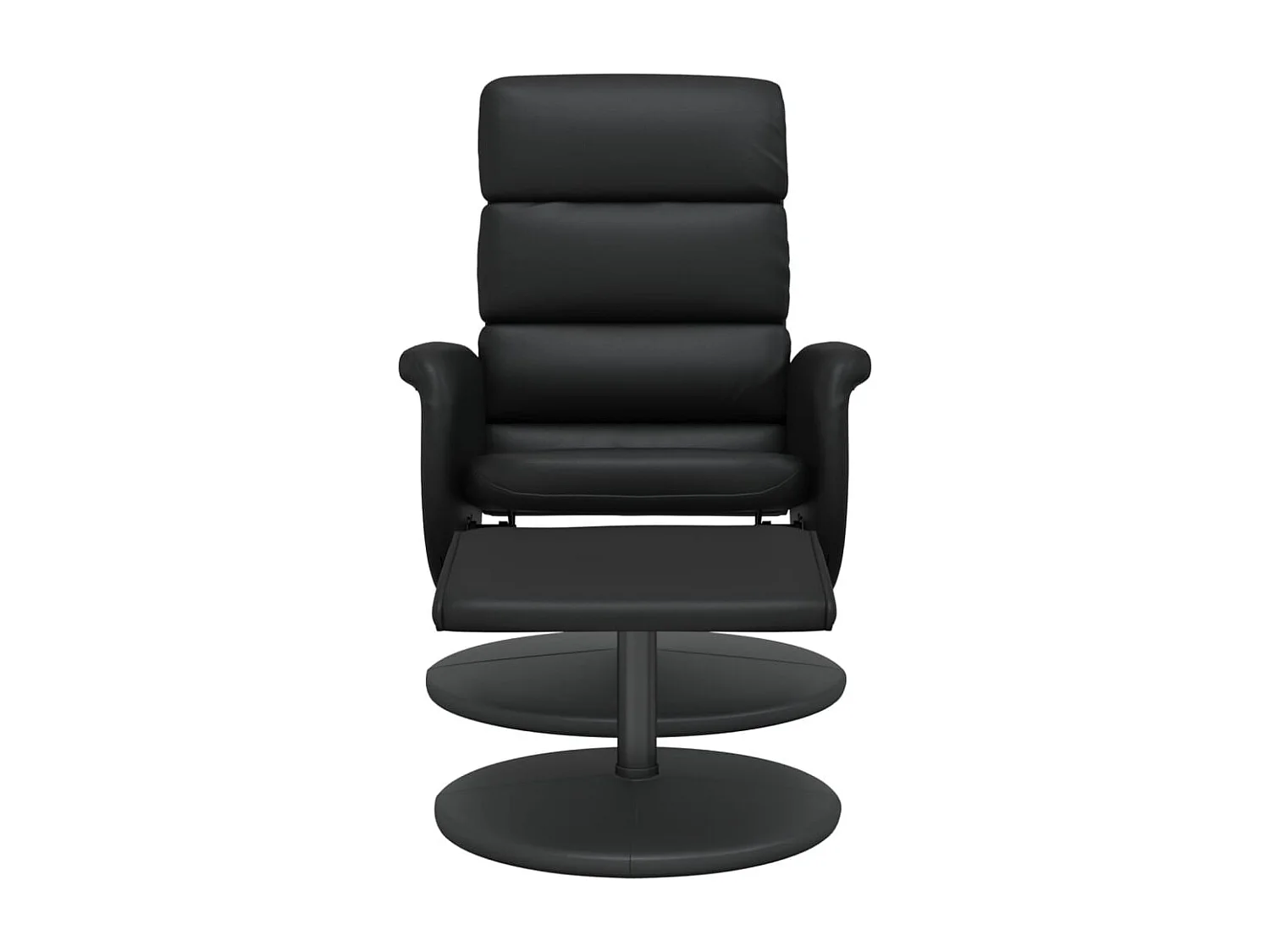 Relaxsessel mit Fußhocker Schwarz Kunstleder