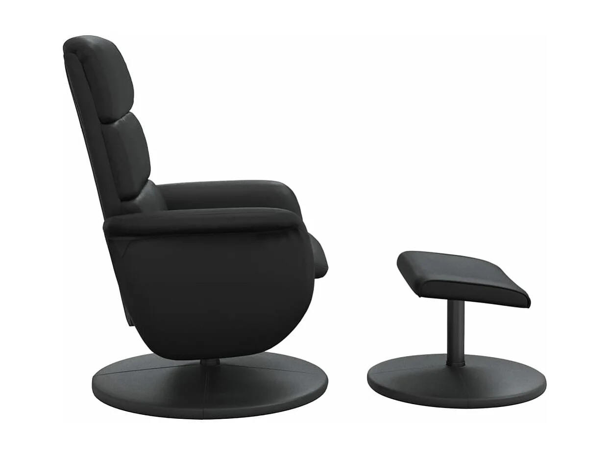 Relaxsessel mit Fußhocker Schwarz Kunstleder