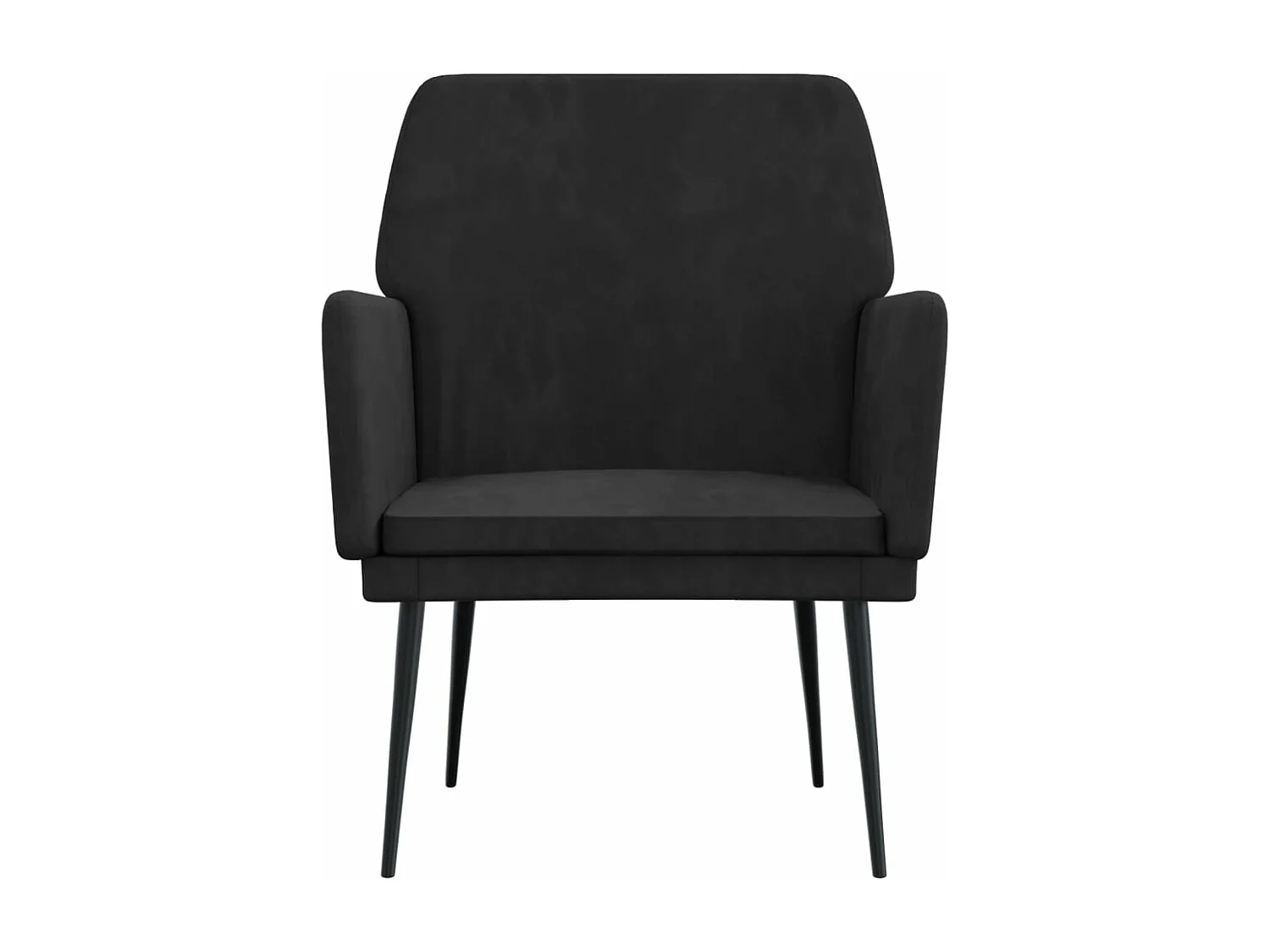 Poltrona Nera 62x79x79 cm Velluto