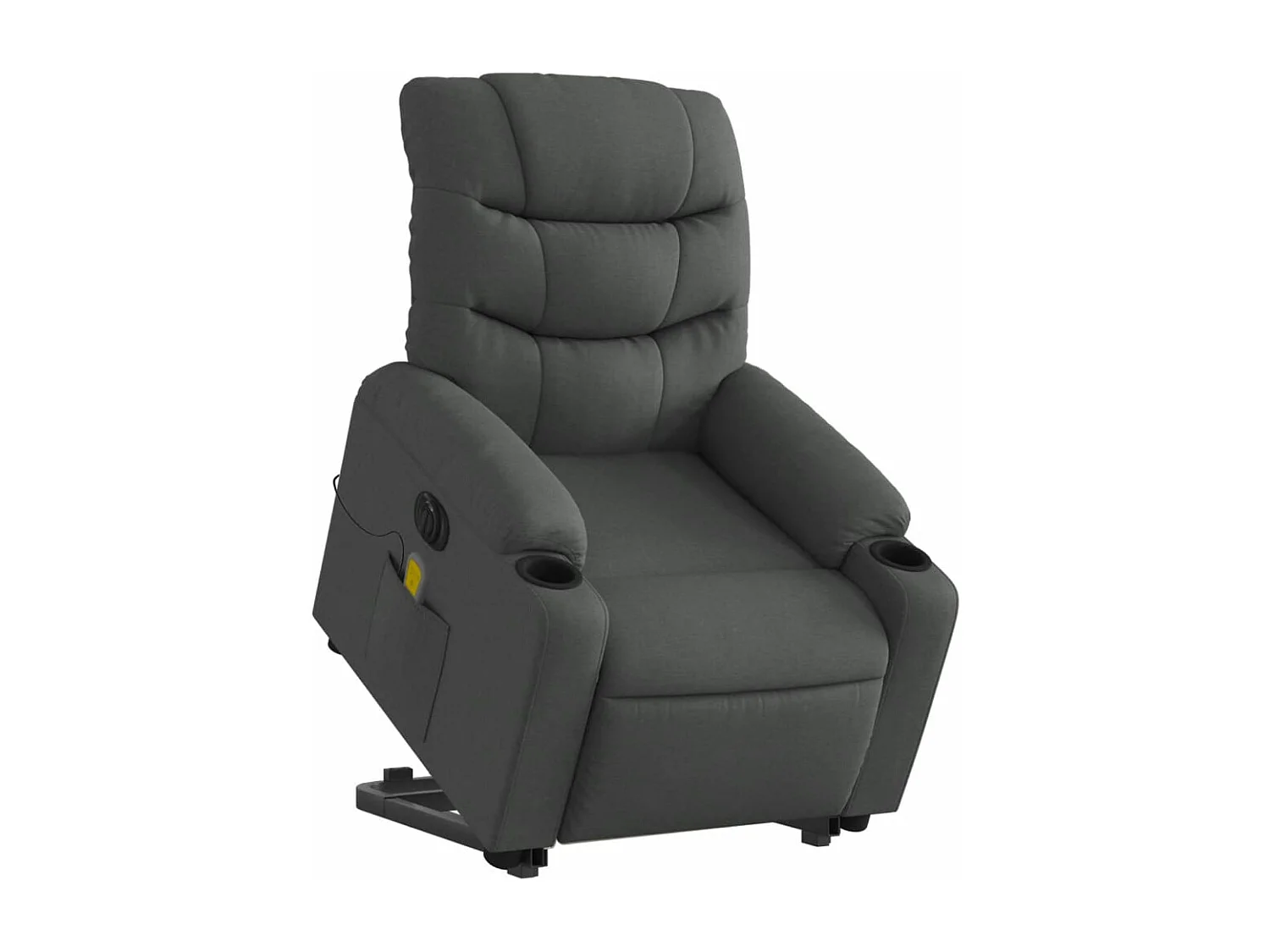 Fauteuil inclinable de massage électrique Gris foncé Tissu