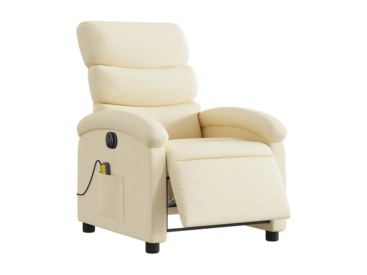 Fauteuil inclinable de massage électrique crème tissu