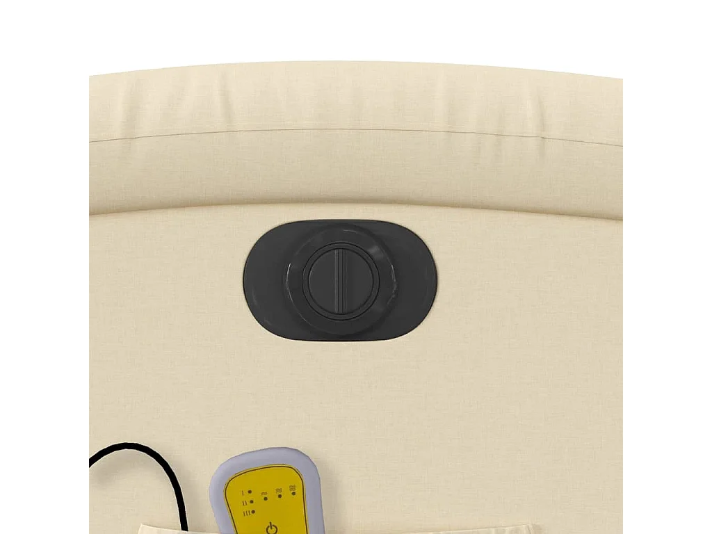 Fauteuil inclinable de massage électrique crème tissu