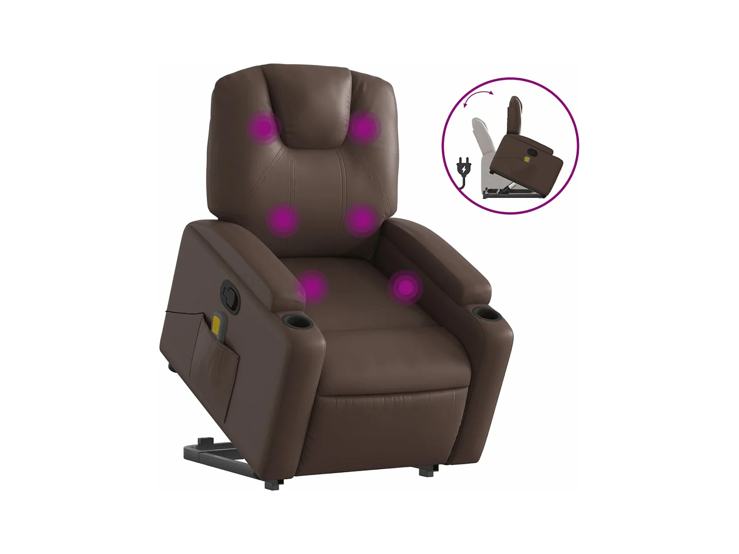 Fauteuil inclinable de massage Marron Similicuir