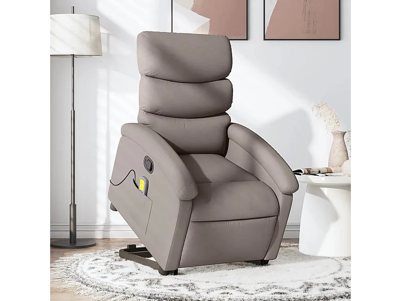 Fauteuil inclinable de massage Taupe Tissu