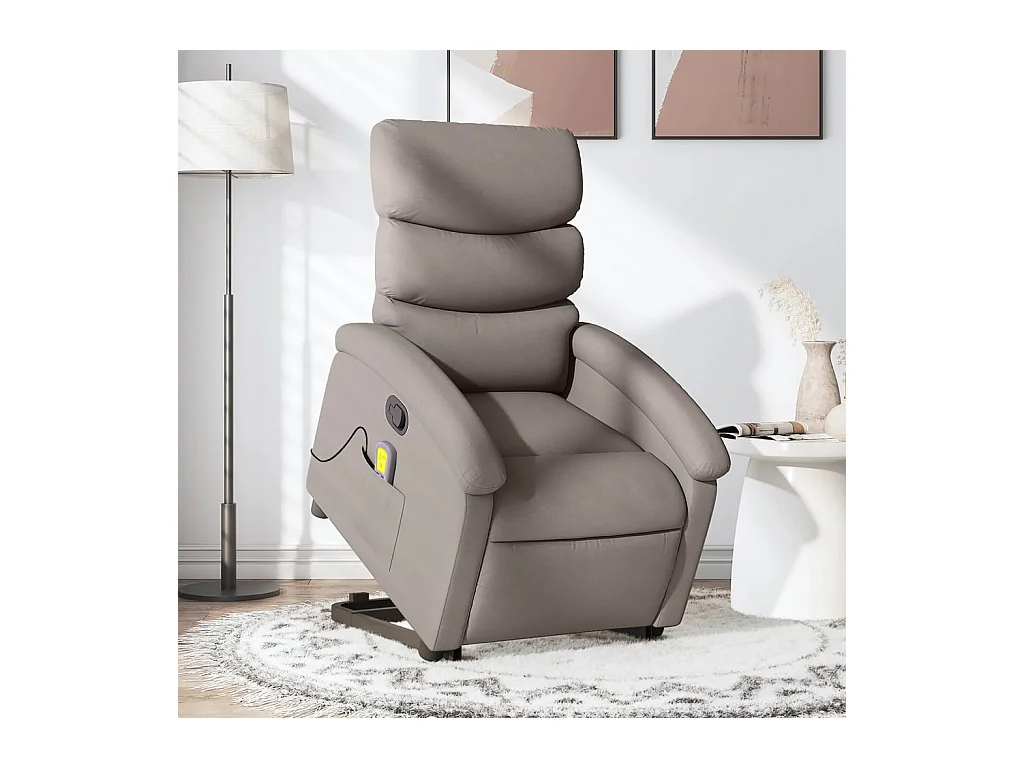 Fauteuil inclinable de massage Taupe Tissu