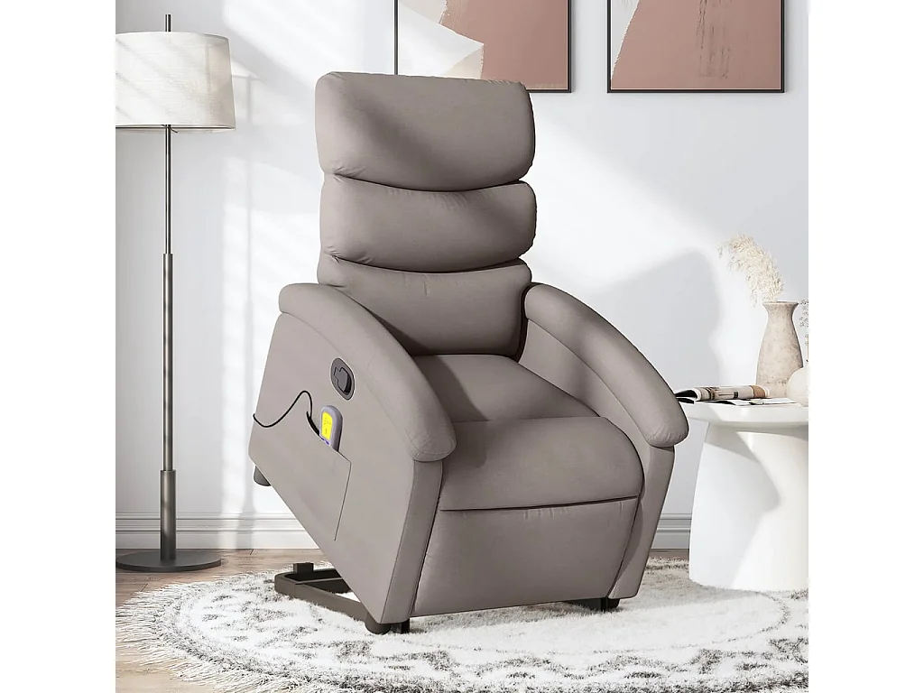 Fauteuil inclinable de massage Taupe Tissu