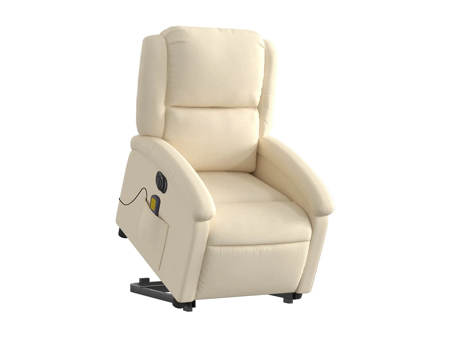 Fauteuil inclinable de massage électrique Crème Tissu