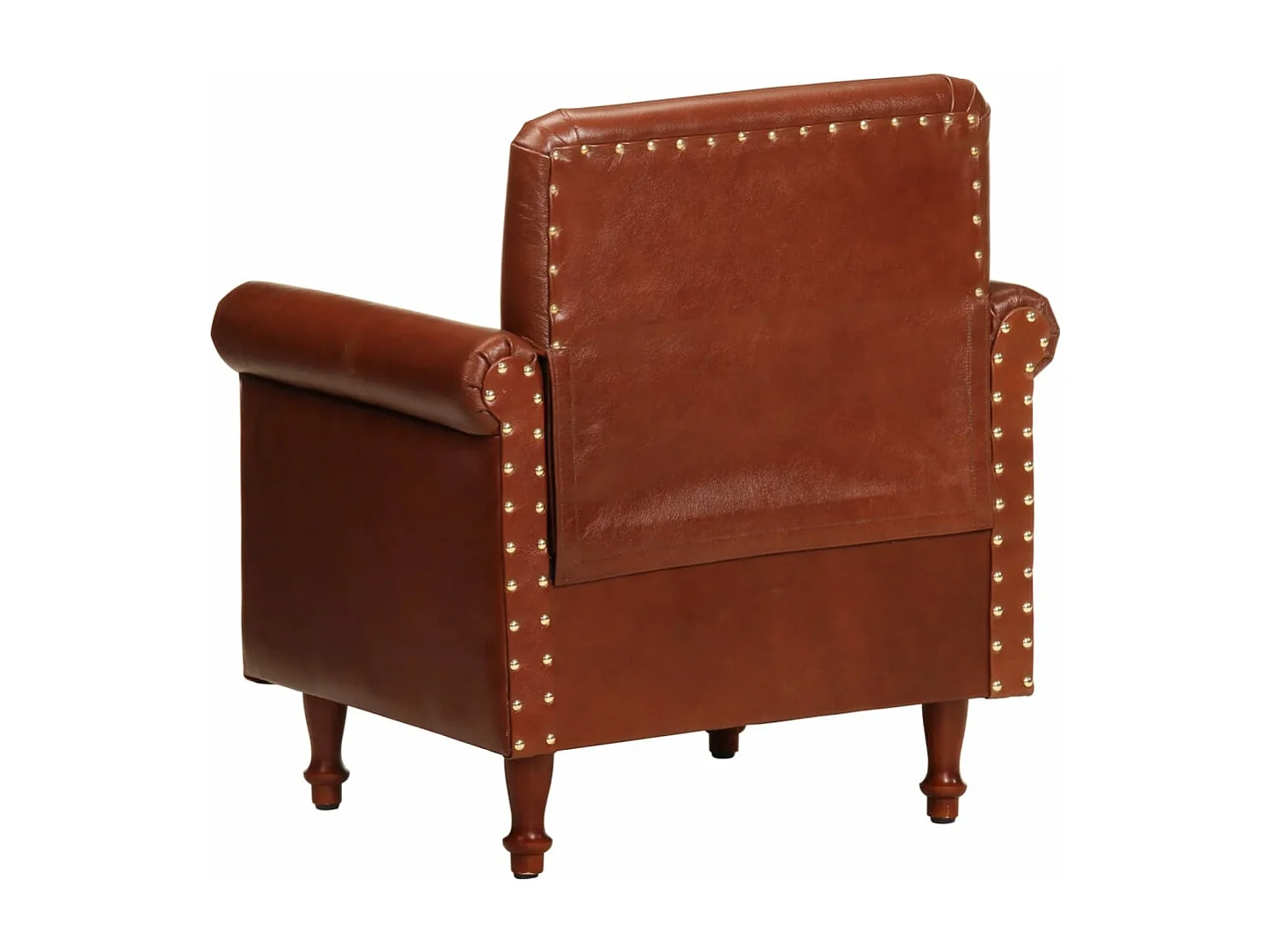 Chaise cabriolet marron cuir véritable