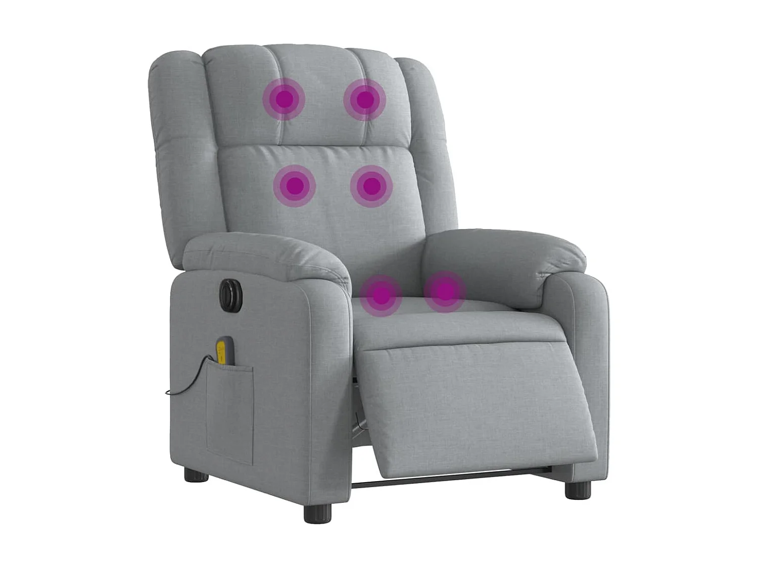 Fauteuil de massage inclinable électrique gris clair tissu