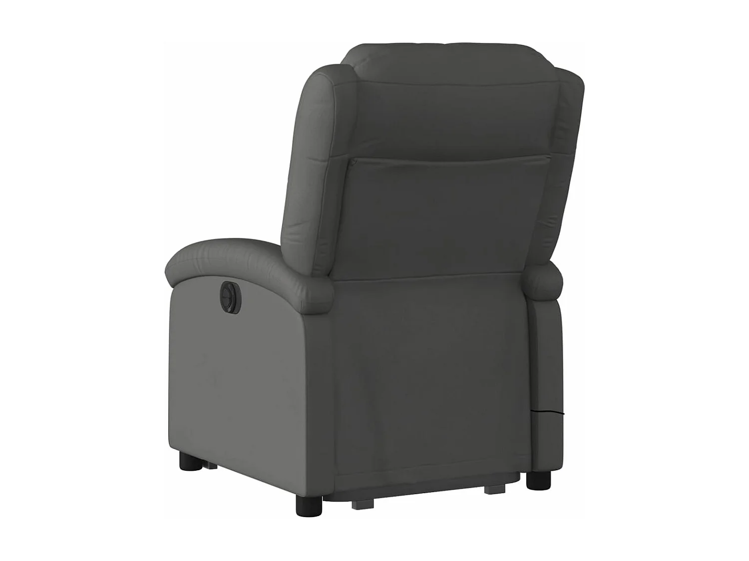 Fauteuil inclinable de massage électrique gris cuir véritable