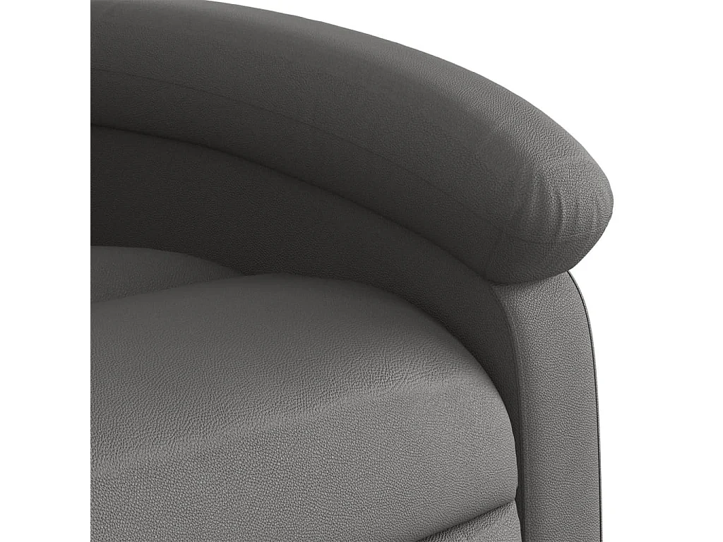 Fauteuil inclinable de massage électrique gris cuir véritable