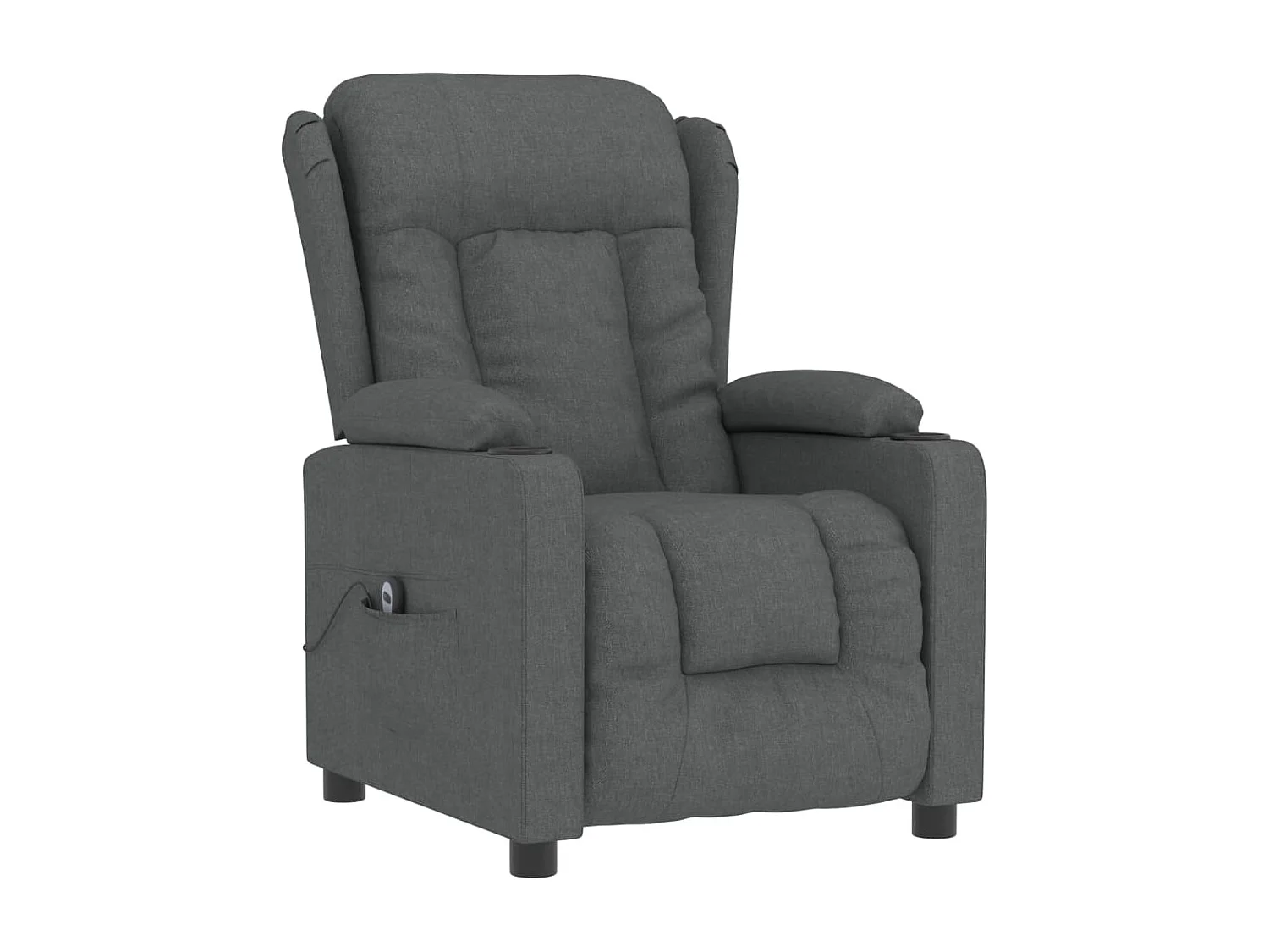 Sillón reclinable eléctrico de tela gris oscuro