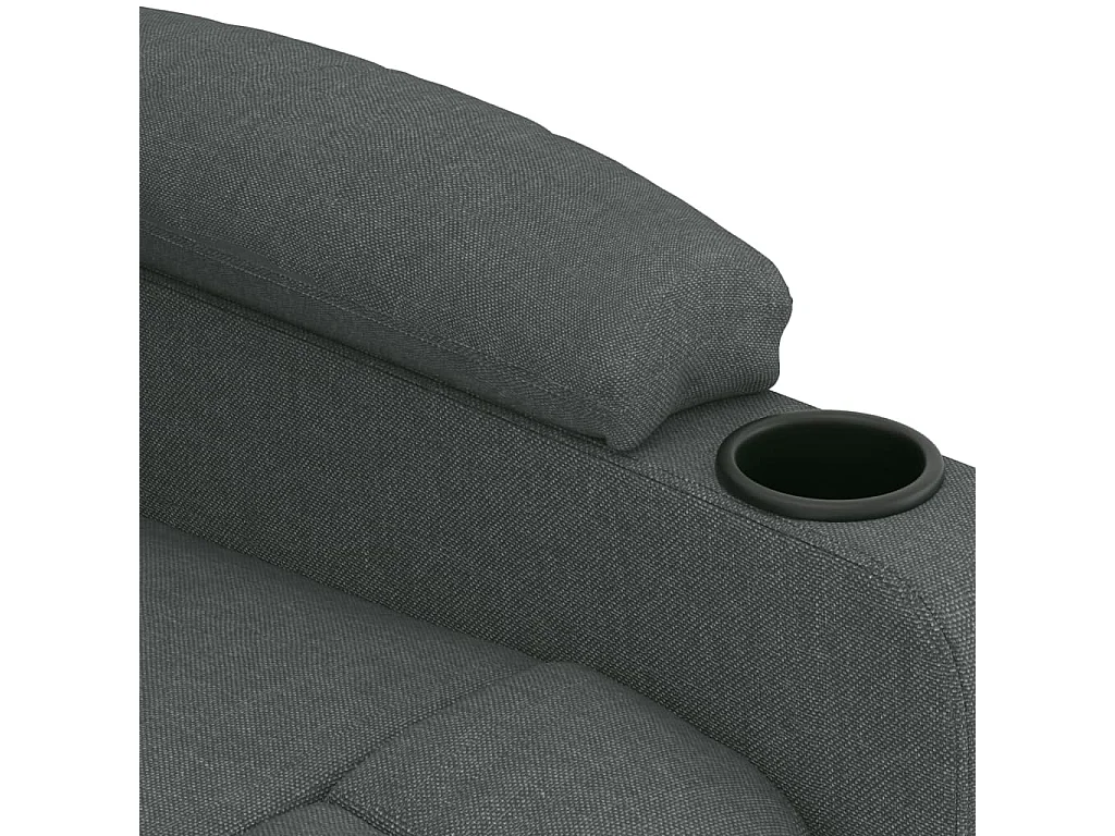 Sillón reclinable eléctrico de tela gris oscuro
