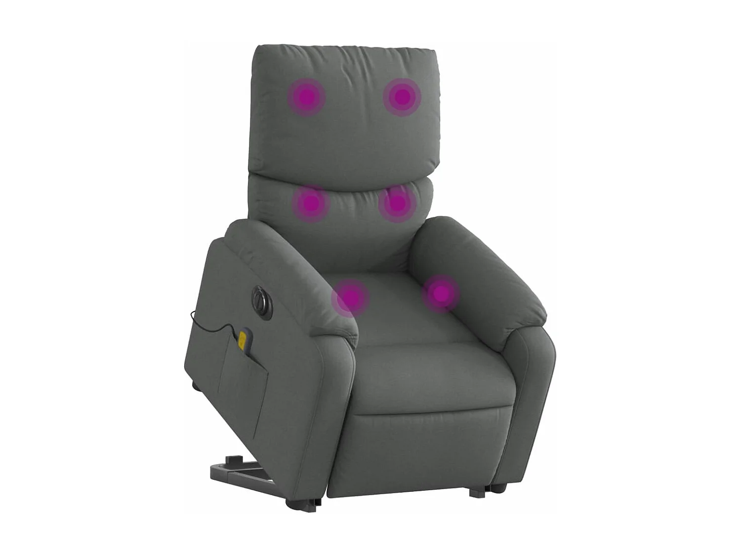 Fauteuil inclinable de massage électrique Gris foncé Tissu
