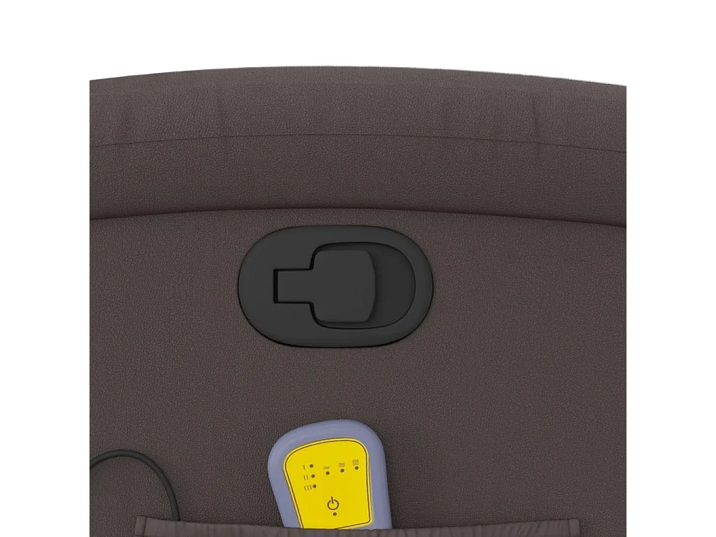 Poltrona a Rialzo Massaggi Reclinabile Marrone Scuro Vera Pelle