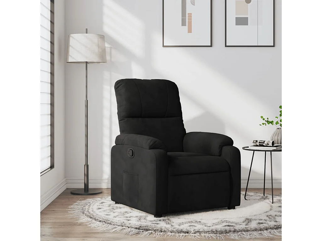 Fauteuil inclinable noir tissu microfibre