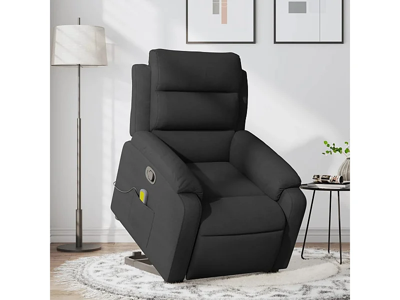 Fauteuil de massage inclinable Noir Tissu