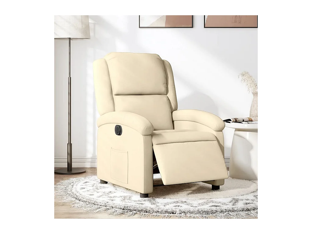 Fauteuil inclinable électrique Crème Tissu