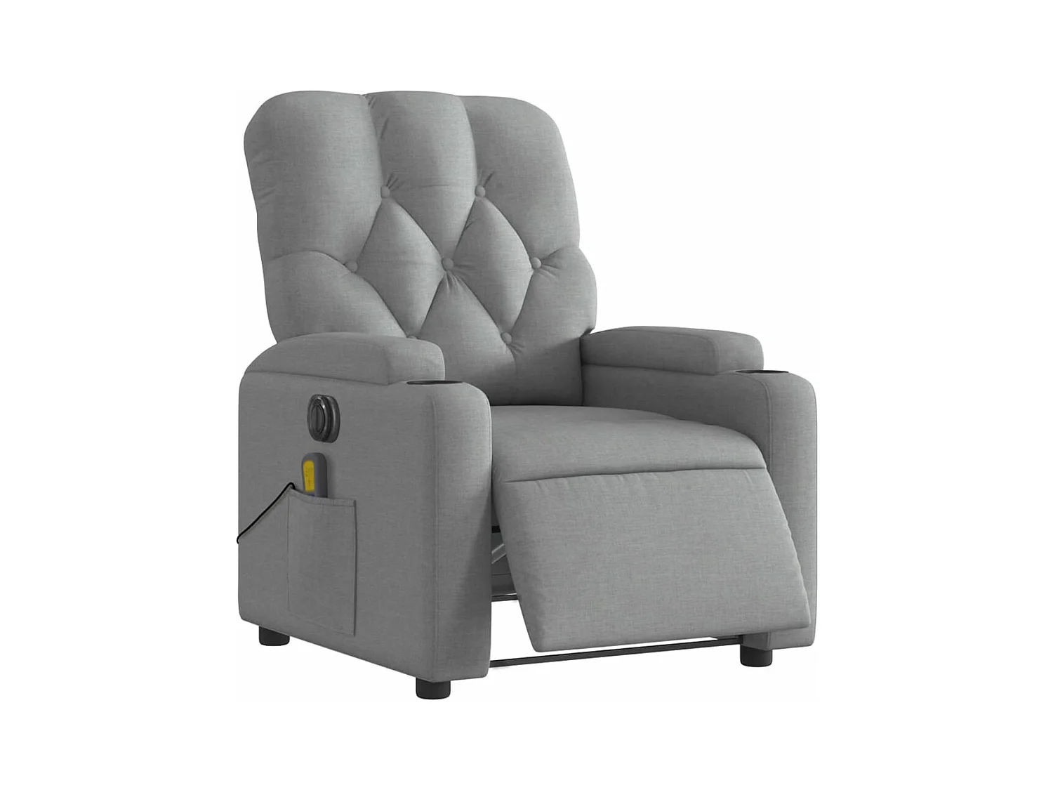Fauteuil de massage inclinable électrique gris clair tissu