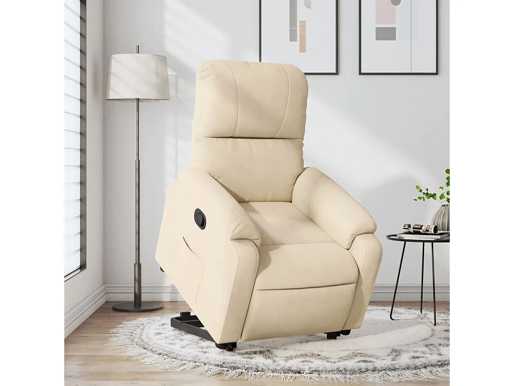 Fauteuil inclinable crème tissu microfibre