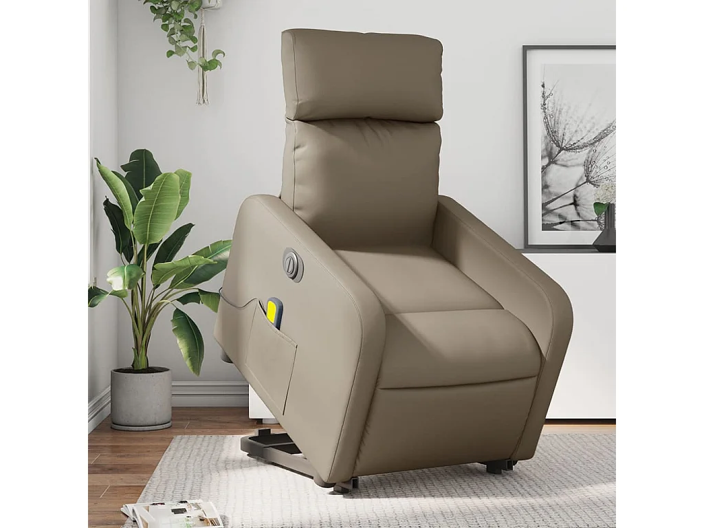 Fauteuil inclinable de massage électrique cappuccino similicuir