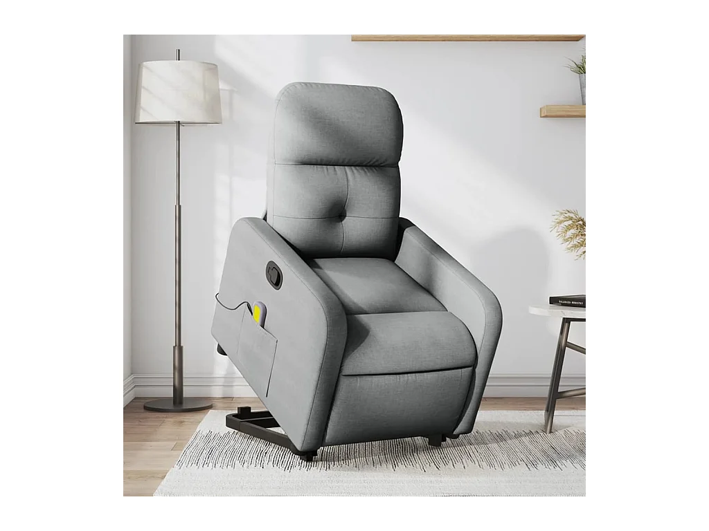 Fauteuil de massage inclinable Gris clair Tissu