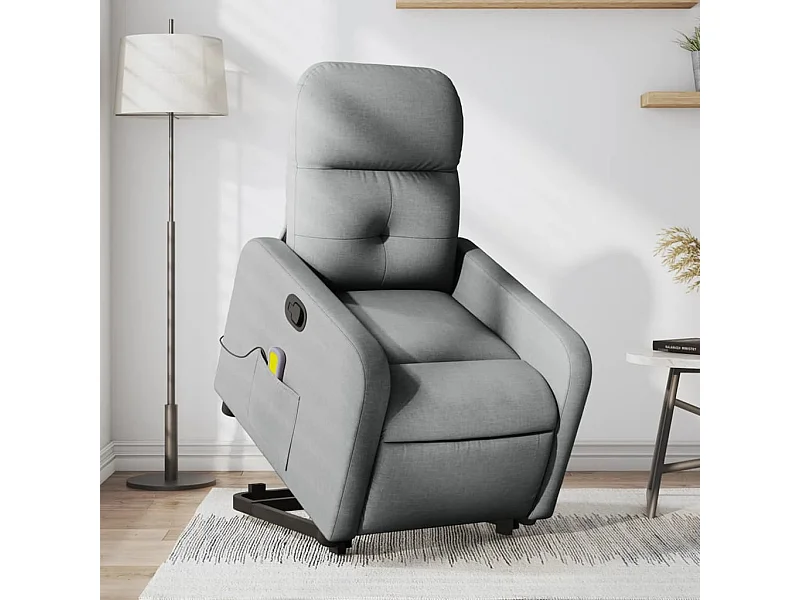 Fauteuil de massage inclinable Gris clair Tissu