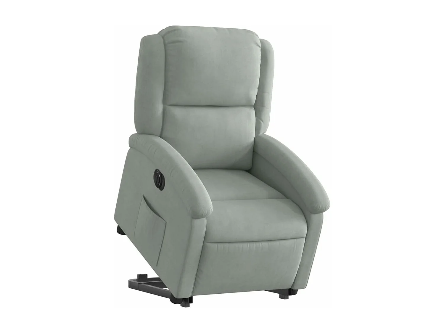 Fauteuil inclinable électrique gris clair velours