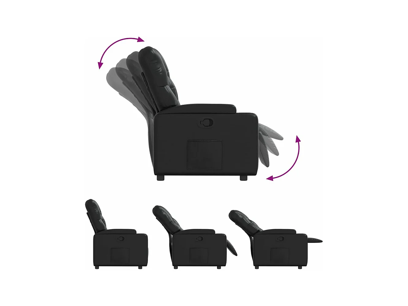 Fauteuil inclinable Noir Similicuir