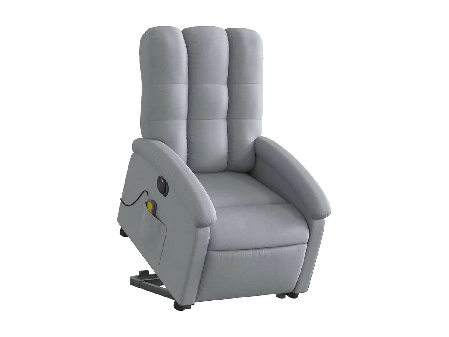 Sillón de masaje eléctrico reclinable elevable tela gris claro