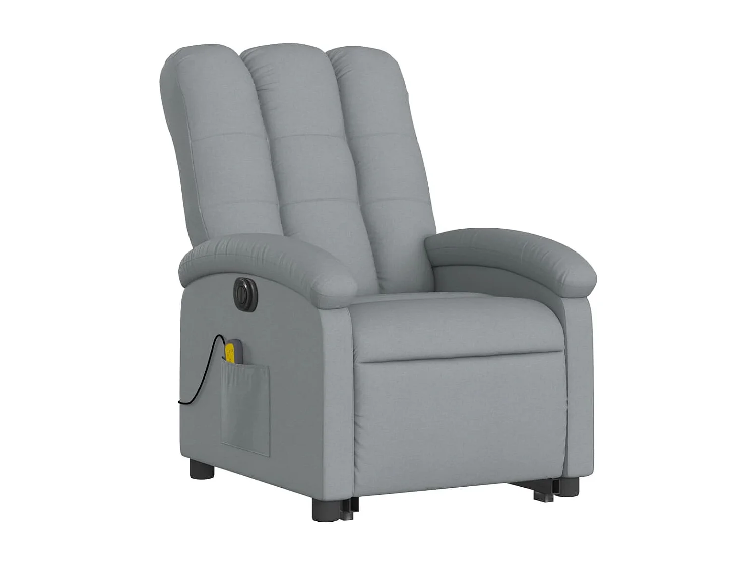 Fauteuil inclinable de massage électrique Gris clair Tissu