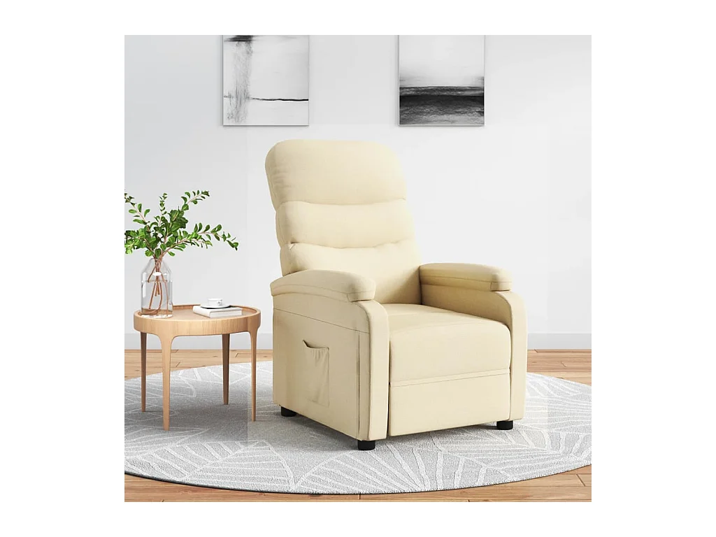 Fauteuil inclinable Crème Tissu