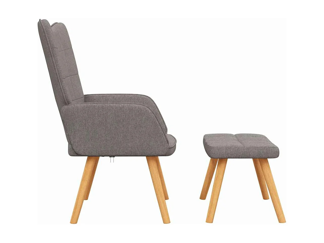 Chaise de relaxation avec tabouret Taupe Tissu